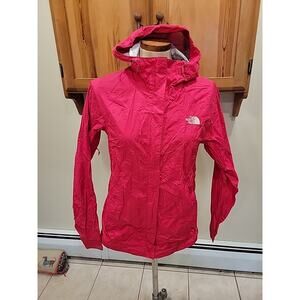 The North Face Womens Windbreaker Jacket Pink Lightweight Full Zip Hooded M